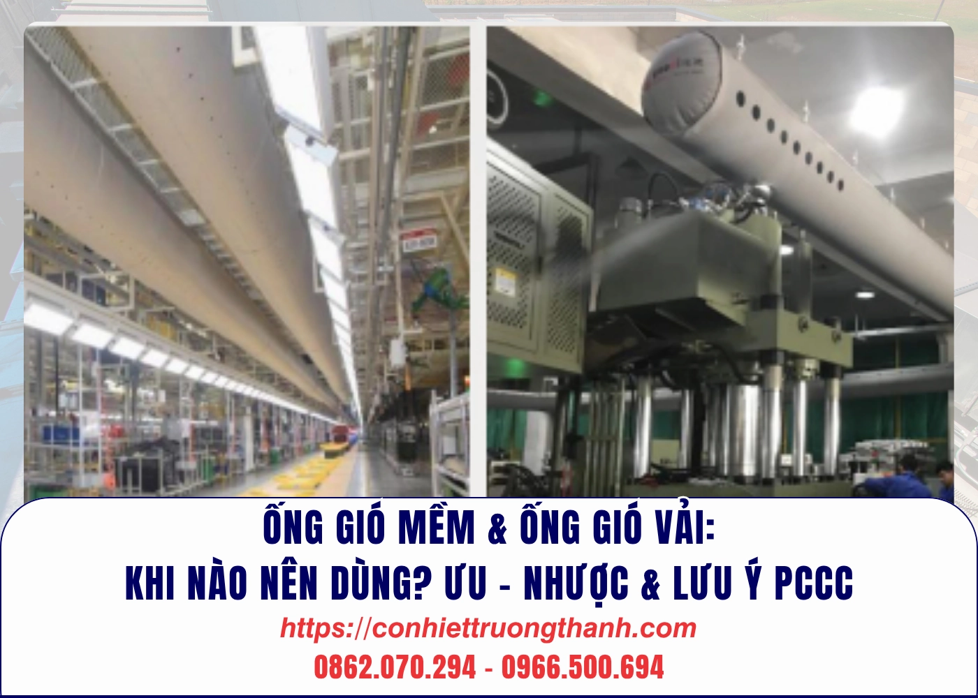 ống gió mềm & ống gió vải khi nào nên dùng ưu – nhược & lưu ý pccc
