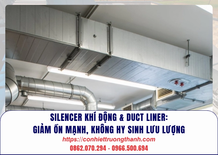 silencer khí động & duct liner giảm ồn mạnh, không hy sinh lưu lượng
