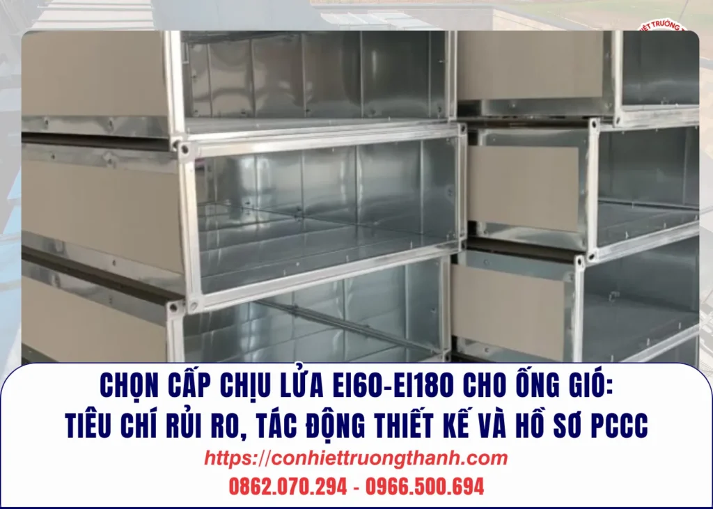chọn cấp chịu lửa ei60–ei180 cho ống gió tiêu chí rủi ro, tác động thiết kế và hồ sơ pccc