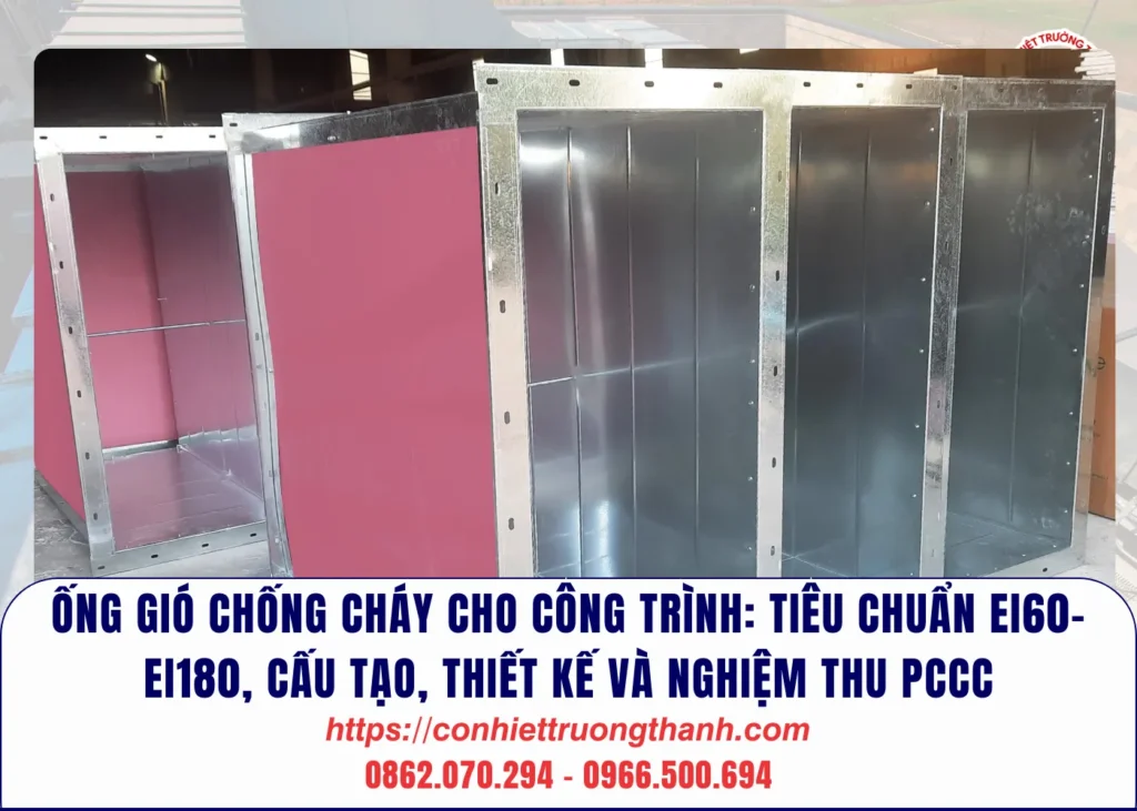 Ống gió chống cháy cho công trình tiêu chuẩn ei60–ei180, cấu tạo, thiết kế và nghiệm thu pccc
