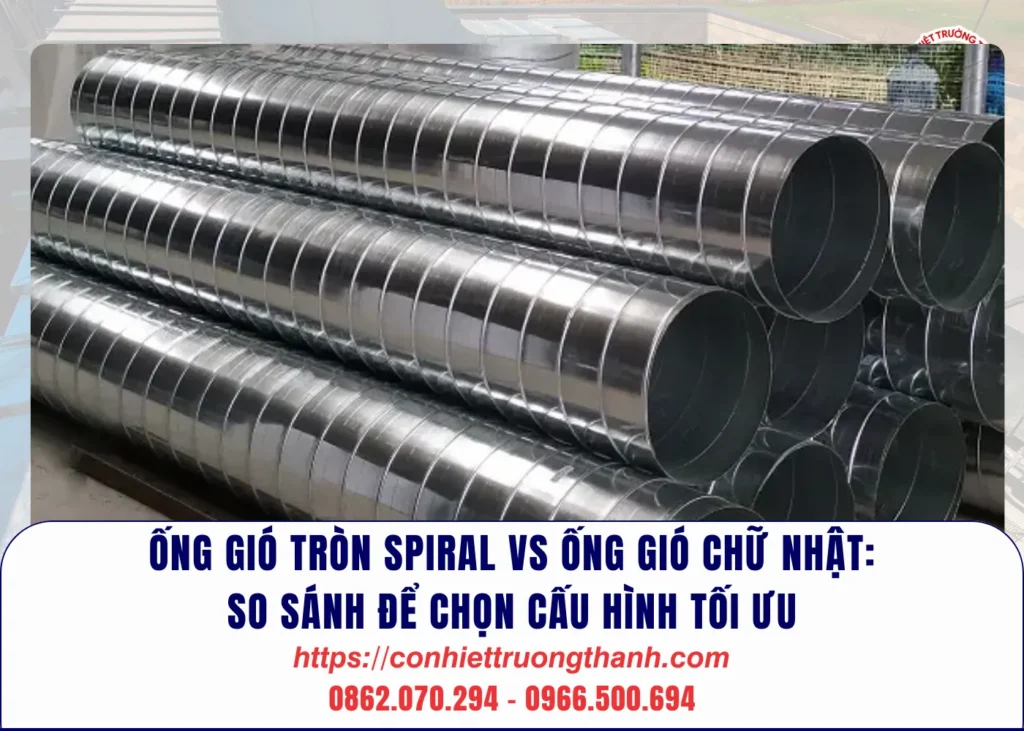 Ống gió tròn spiral vs ống gió chữ nhật so sánh để chọn cấu hình tối ưu