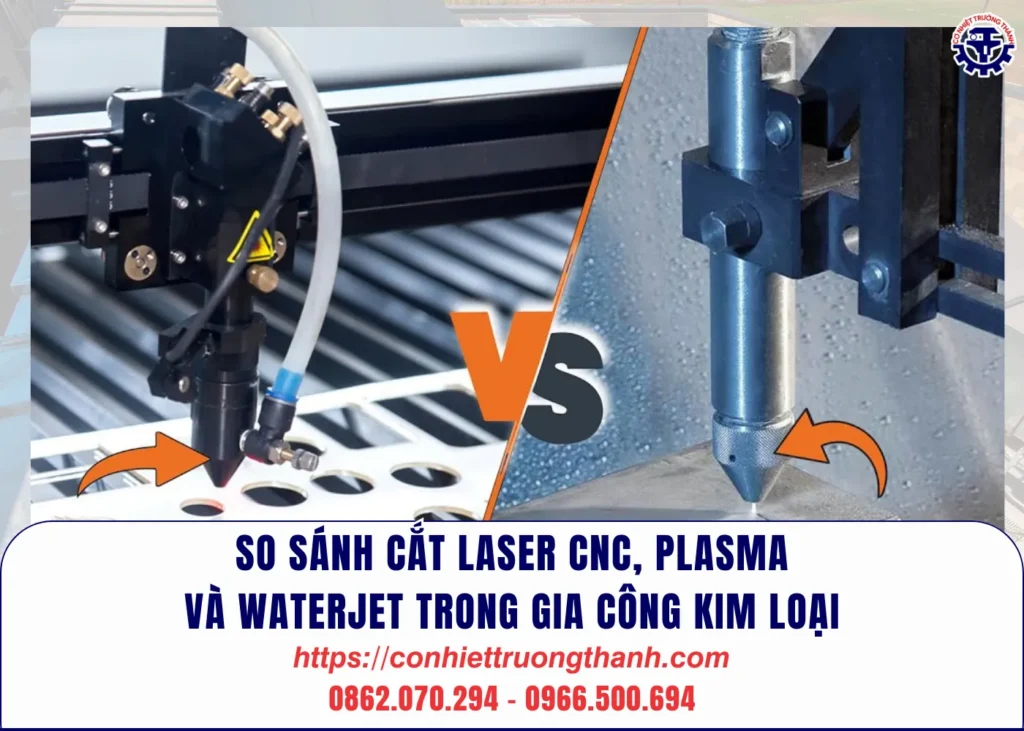 so sánh cắt laser cnc, plasma và waterjet trong gia công kim loại