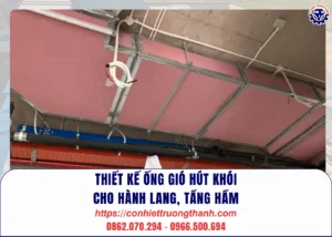 thiết kế ống gió hút khói cho hành lang, tầng hầm