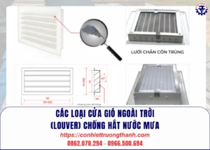 các loại cửa gió ngoài trời (louver) chống hắt nước mưa