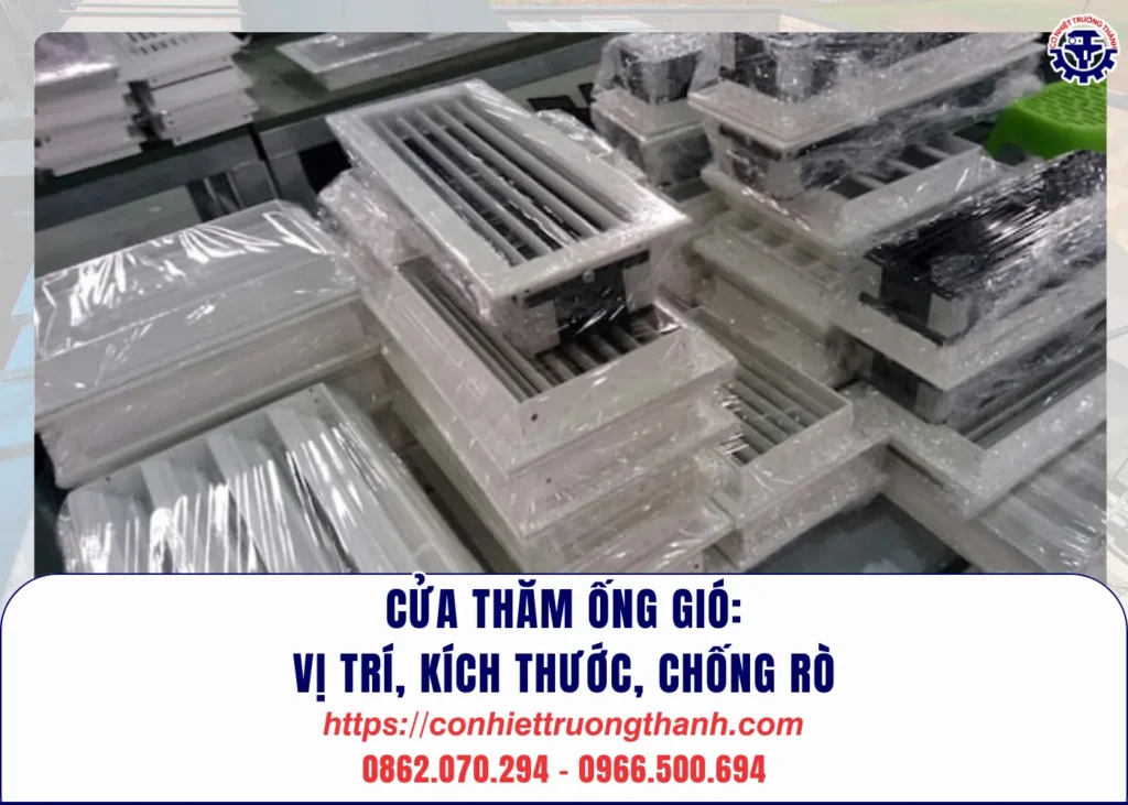 cửa thăm ống gió vị trí, kích thước, chống rò