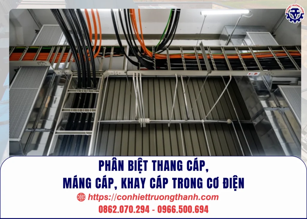 phân biệt thang cáp, máng cáp, khay cáp trong cơ điện
