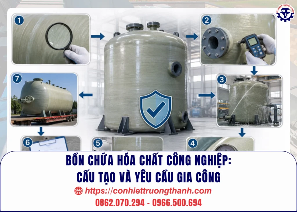 bồn chứa hóa chất công nghiệp cấu tạo và yêu cầu gia công