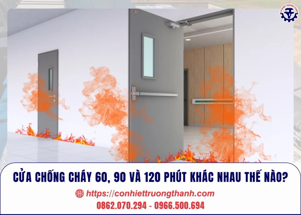 cửa chống cháy 60, 90 và 120 phút khác nhau thế nào