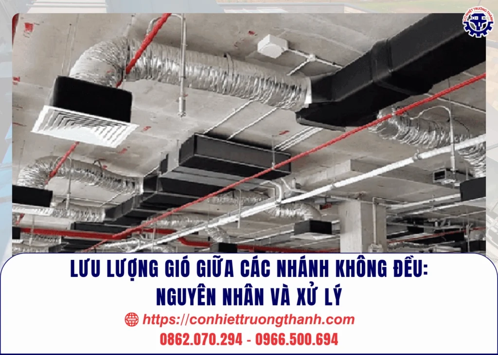 lưu lượng gió giữa các nhánh không đều nguyên nhân và xử lý