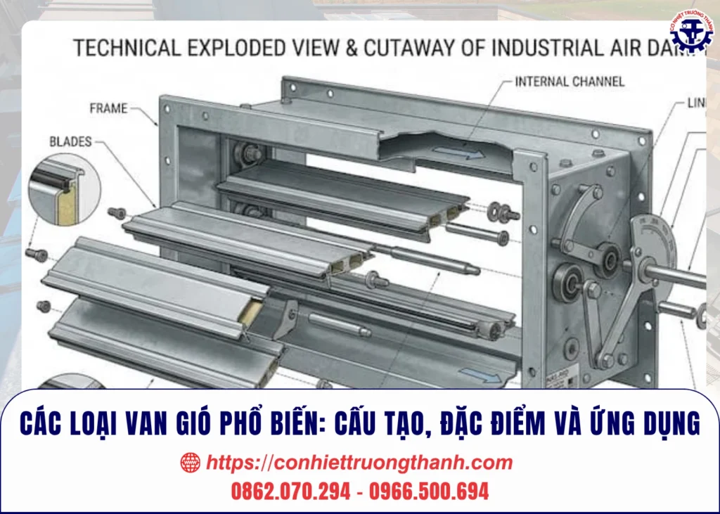 các loại van gió phổ biến cấu tạo, đặc điểm và ứng dụng
