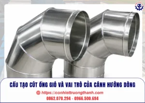 cấu tạo cút ống gió và vai trò của cánh hướng dòng